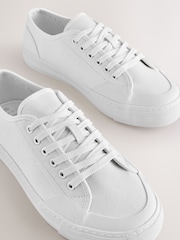 White Forever Comfort® Canvas Baseball Trainers - Image 4 of 5