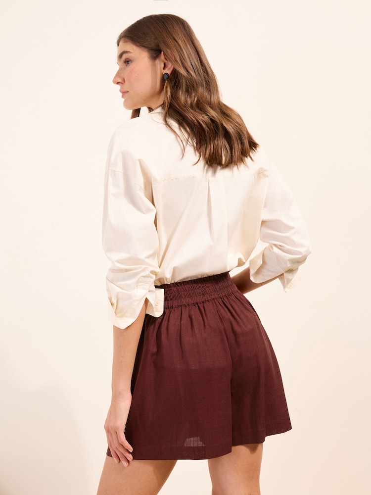 Friends Like These Brown Linen Shorts - Image 5 of 5
