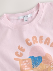 Pink Graphic Washed Crew Neck Slimline T-Shirt - Image 2 of 3