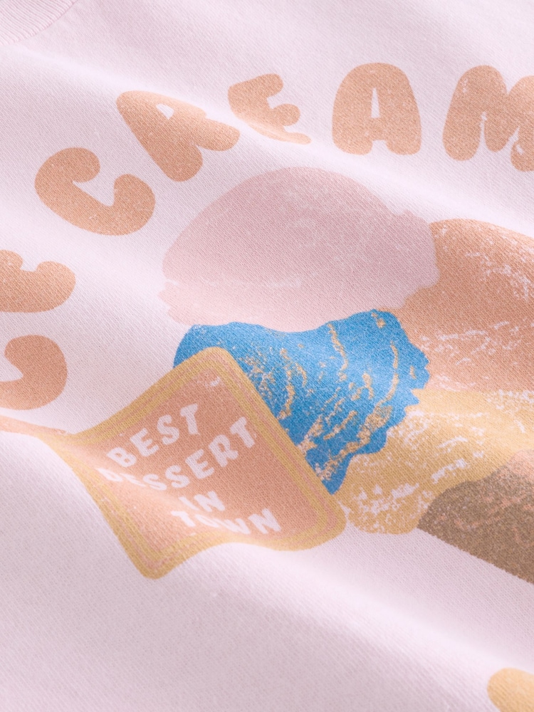 Pink Graphic Washed Crew Neck Slimline T-Shirt - Image 3 of 3