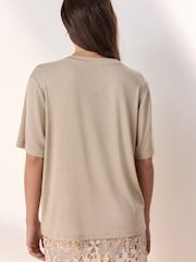 Oatmeal Tabitha Simmons Short Sleeve T-Shirt - Image 4 of 4