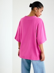 Pink Beaded Banana Graphic Short Sleeve Crew Neck T-Shirt - Image 4 of 5