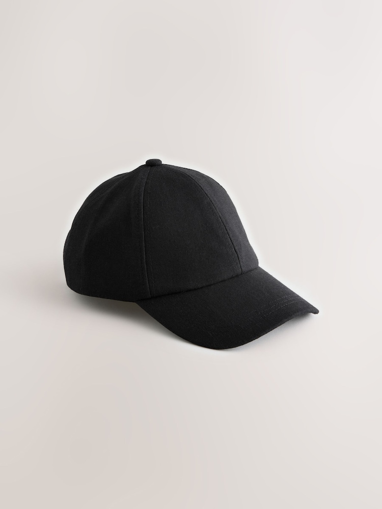 Black Linen Cap - Image 1 of 3
