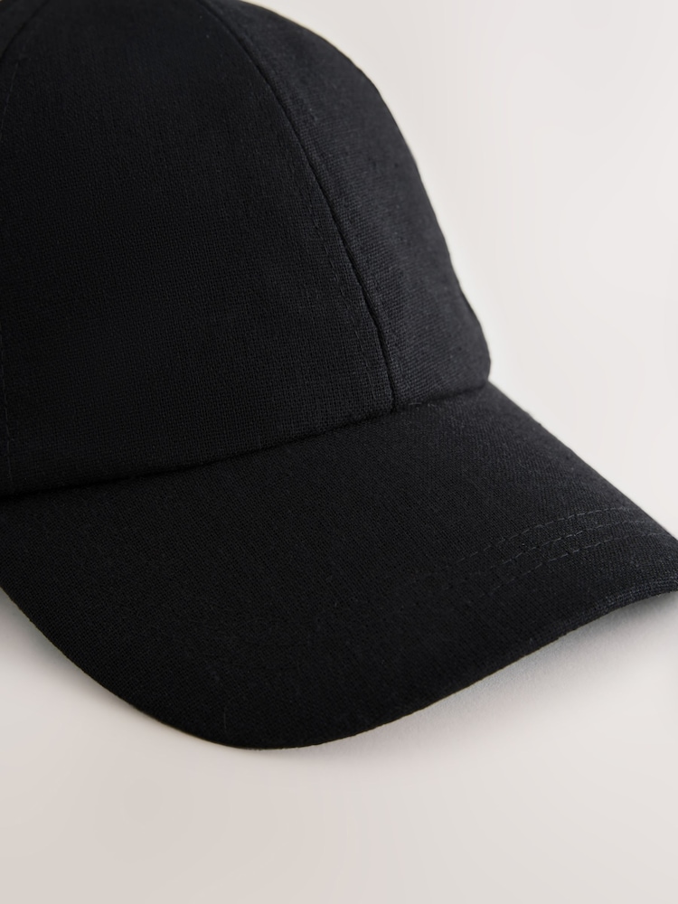 Black Linen Cap - Image 2 of 3