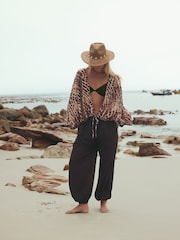 Dark Natural Raffia Western Hat - Image 2 of 8