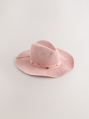 Blush Pink Packable Western Hat - Image 4 of 6