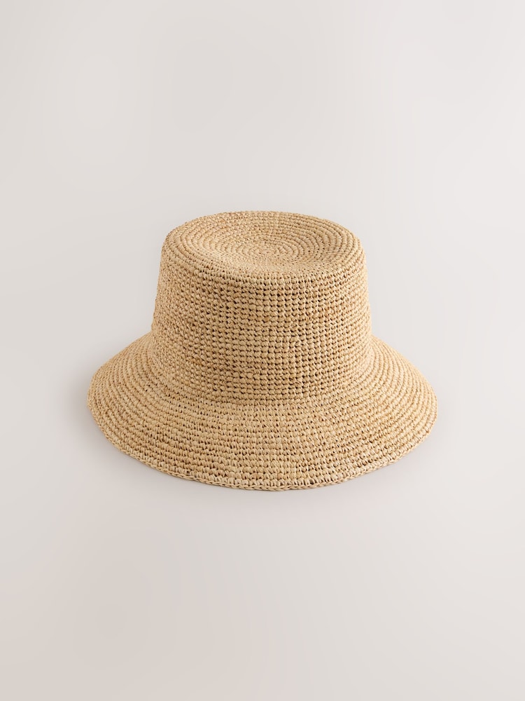 Natural Rafia Bucket Straw Hat - Image 1 of 3