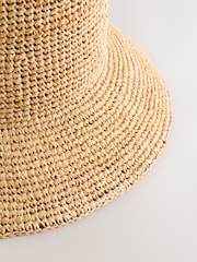 Natural Rafia Bucket Straw Hat - Image 2 of 3