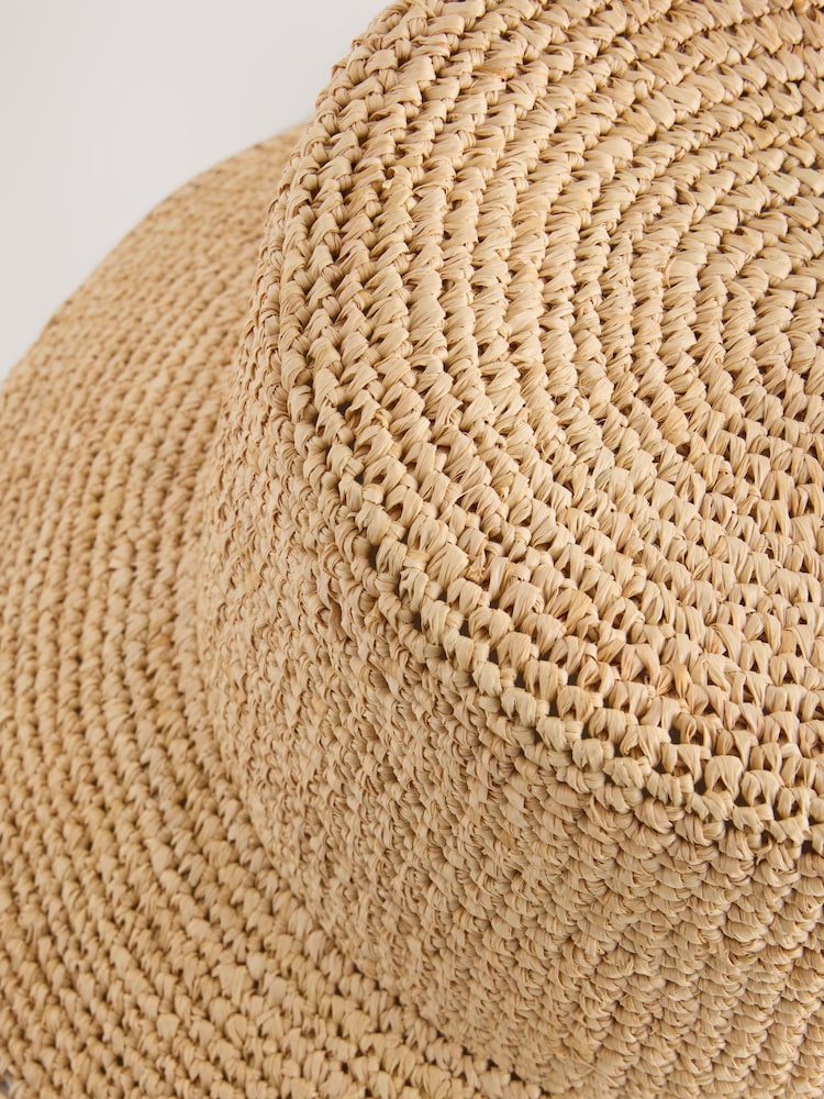 Natural Rafia Bucket Straw Hat - Image 3 of 3