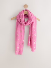 Pink Palm Foil Lightweight Scarf - Image 1 of 3