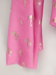Pink Palm Foil Lightweight Scarf - Image 2 of 3