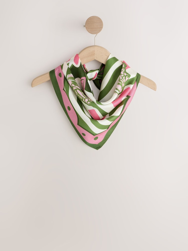 Green/Pink It's A Matcha Lightweight Square Scarf - Image 1 of 3