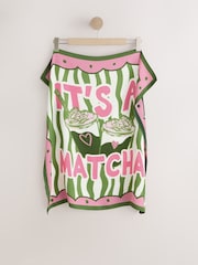 Green/Pink It's A Matcha Lightweight Square Scarf - Image 4 of 7