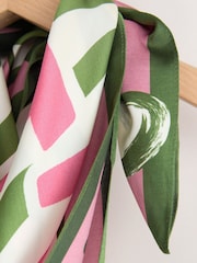 Green/Pink It's A Matcha Lightweight Square Scarf - Image 6 of 7