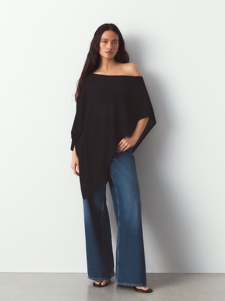 Czarny - Lightweight Poncho - Obraz 1 z 8