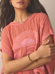 Orange Palm Knitted Tank Cover-Up - Image 2 of 7