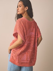 Orange Palm Knitted Tank Cover-Up - Image 3 of 7