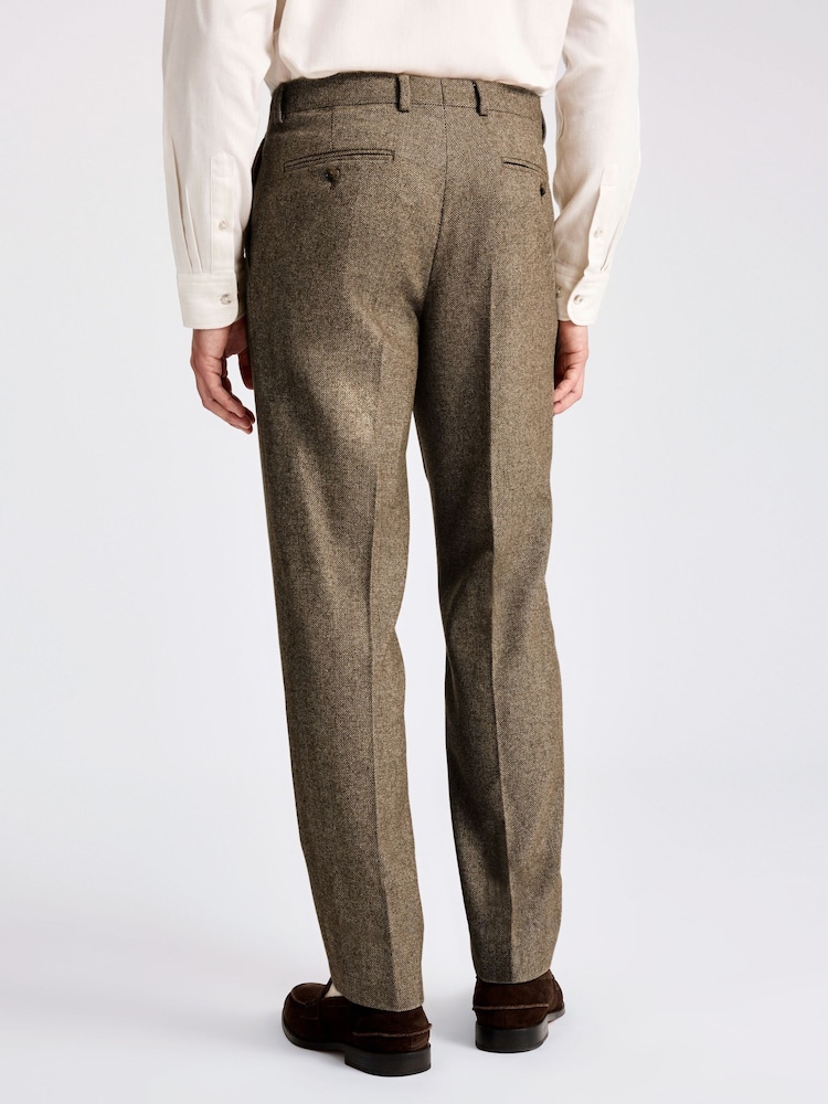 MOSS Tailored Fit Gold Herringbone Tweed Trousers - Image 2 of 3