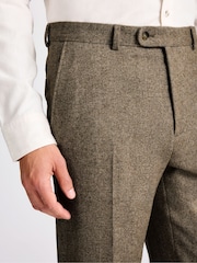 MOSS Tailored Fit Gold Herringbone Tweed Trousers - Image 3 of 3