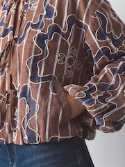 Neutral Stripe Cornelli Embroidered Bomber Jacket - Image 6 of 6