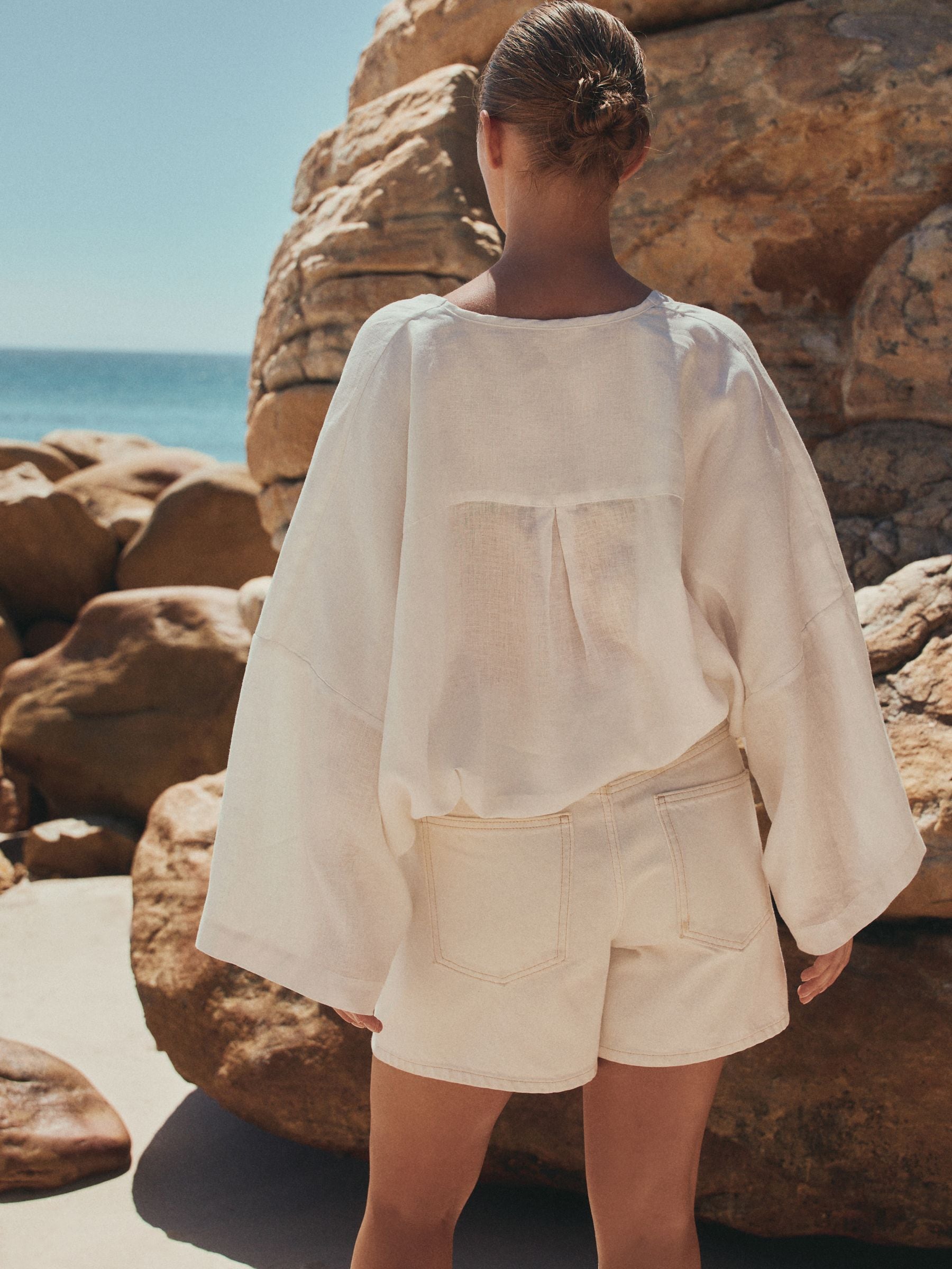 Buy White Tie Front Linen Bomber Jacket from Next USA