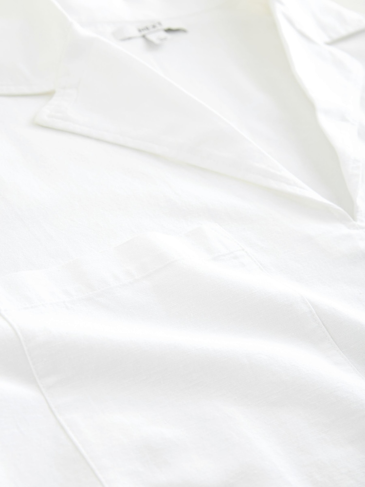 White Linen Blend Overhead Shirt - Image 7 of 7