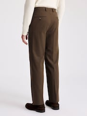 MOSS MOSS Relaxed Fit Chestnut Flannel Brown Trousers - Imagem 2 de 3