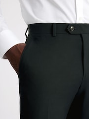 MOSS Tailored Fit Dark Teal Performance Trousers - Image 3 of 3