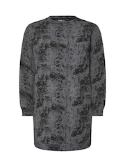Yours Curve Black Abstract Jumper Dress - Image 5 of 5