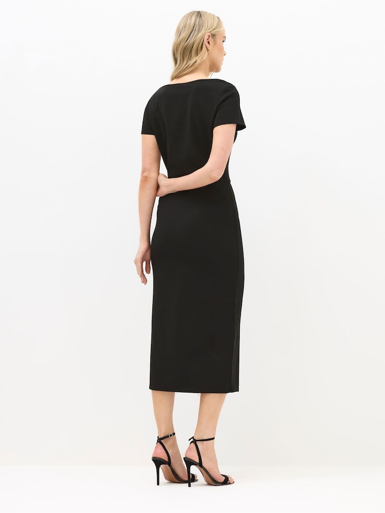 Long Tall Sally Black Belted Slash Neck Dress - Image 2 of 5 Long Tall Sally Black Belted Slash Neck Dress - Image 2 of 5