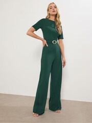 Long Tall Sally Green Belted Jumpsuit - Image 2 of 5