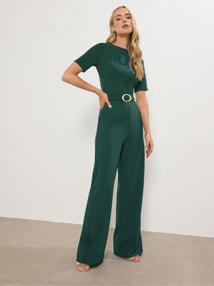 Long Tall Sally Green Belted Jumpsuit - Image 2 of 5