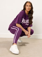 Yours Curve Red Side Stripe Leggings - Image 1 of 5