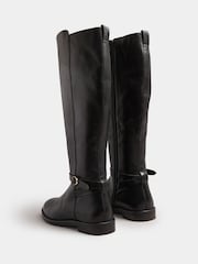 Long Tall Sally Black Knee High Leather Riding Boots - Image 3 of 4