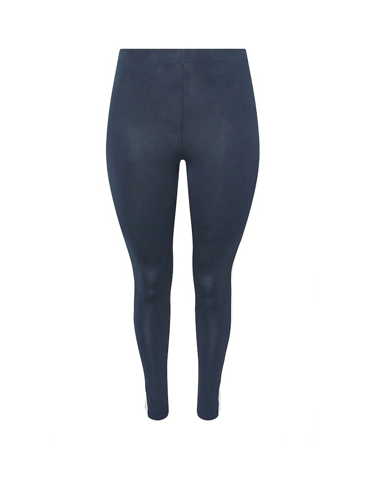 Yours Curve Blue Side Stripe Leggings - Image 5 of 5