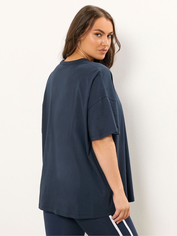 Yours Curve Blue Health And Wellness T-Shirt - Image 2 of 5