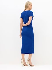 Long Tall Sally Blue Belted Slash Neck Dress - Image 2 of 5