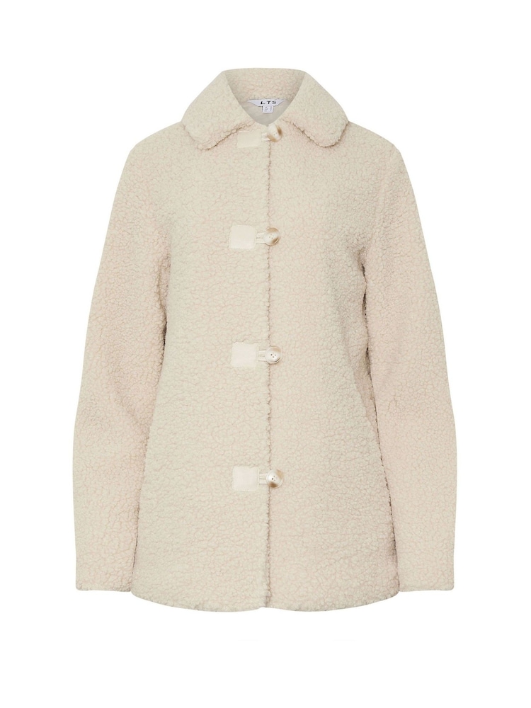 Long Tall Sally Cream Borg Button Through Jacket - Image 5 of 5