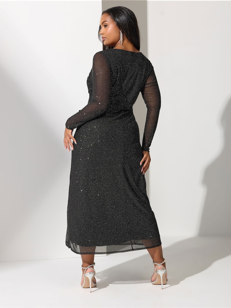 Yours Curve London Glitter Gathered Dress - Slika 2 iz 5