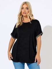Top Yours Curve com detalhe de punho brilhante - Imagem 1 de 5