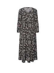 Yours Curve Black Henley Ribbed Swing Maxi Dress - Image 5 of 5