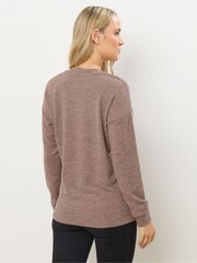 Long Tall Sally Brown Embellished Animal Placement Jumper - Image 3 of 5