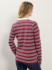 Long Tall Sally Red Stripe Jersey Polo Top - Image 2 of 5