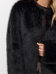Long Tall Sally Black Faux Fur Jacket - Image 4 of 5