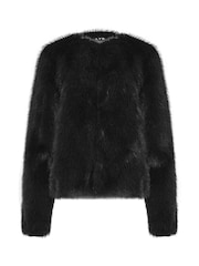 Long Tall Sally Black Faux Fur Jacket - Image 5 of 5