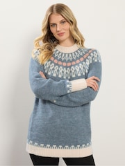 Long Tall Sally Blue Fairisle Jumper - Image 1 of 5