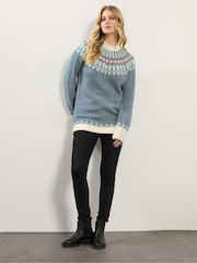 Long Tall Sally Blue Fairisle Jumper - Image 2 of 5