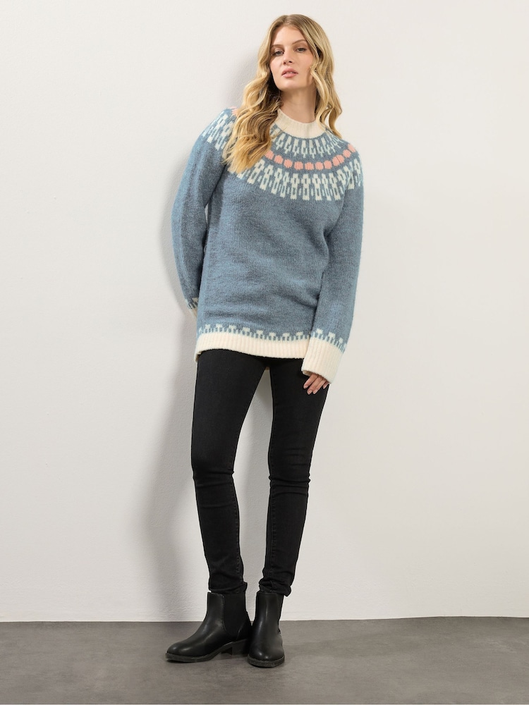 Long Tall Sally Blue Fairisle Jumper - Image 2 of 5