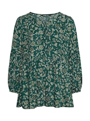 Yours Curve Green Tie Neck Blouse - Image 5 of 5