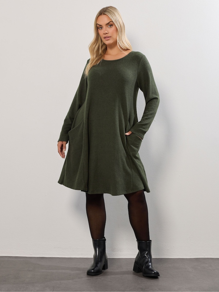 Yours Curve Drape com bolso Dress - Imagem 1 de 5